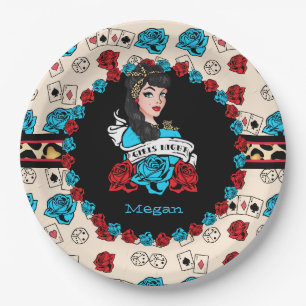 Assiettes En Carton Pin-up, Rock-A-Billy