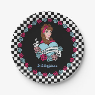 Assiettes En Carton Pin-up, Rock-A-Billy