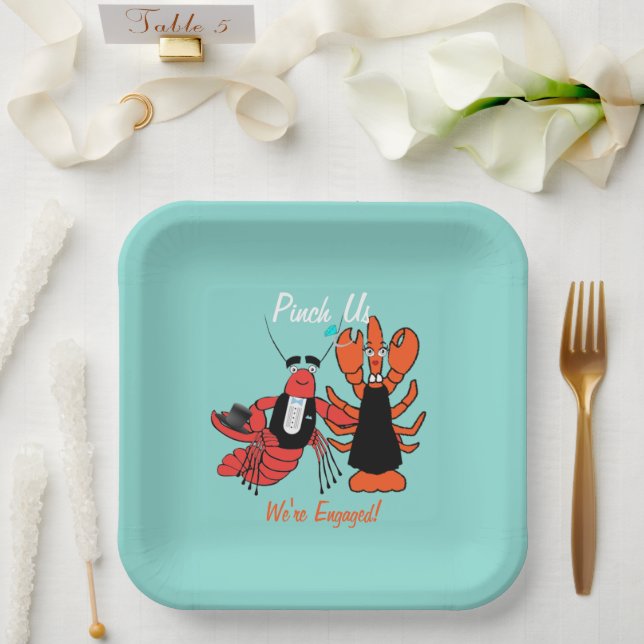 Assiettes En Carton Pince-nous Nous sommes engagés Crawfish Boil Showe (Mariage)