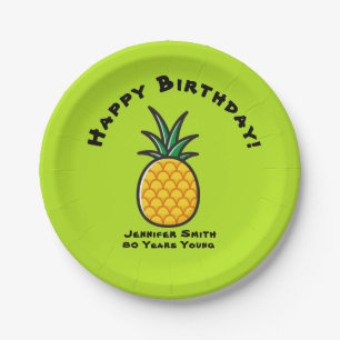 Assiettes En Carton Pineappy Personnalisé Tropical Papier Plaques Part
