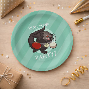 Assiettes En Carton Ping Pong Binturong Tennis Lecteur Bearcat