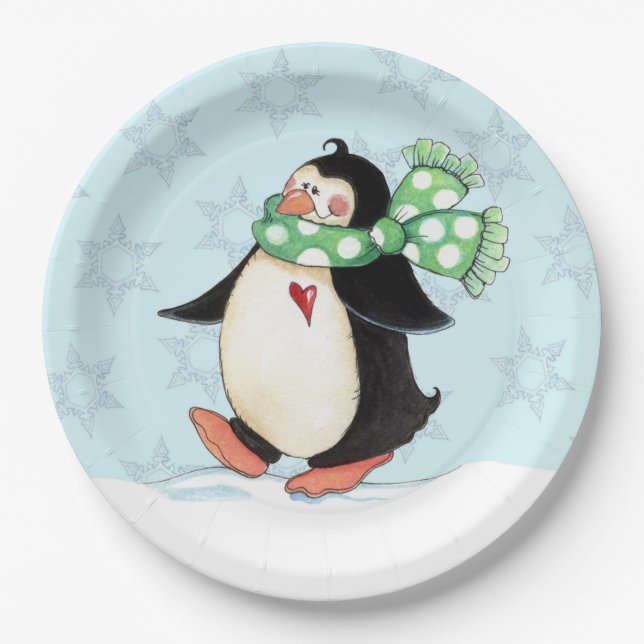 Assiettes En Carton Pingouin (Devant)