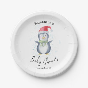 Assiettes En Carton Pingouin arctique - baby shower