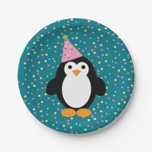 Assiettes En Carton Pingouin de la fête du dessin animé