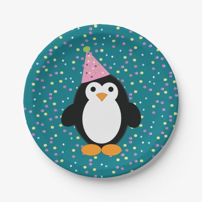 Assiettes En Carton Pingouin de la fête du dessin animé (Devant)