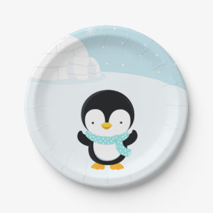Assiettes En Carton Pingouin mignon