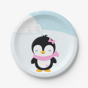 Assiettes En Carton Pingouin mignon