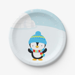 Assiettes En Carton Pingouin mignon