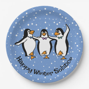 Assiettes En Carton Pingouins de danse Design Plaque en papier