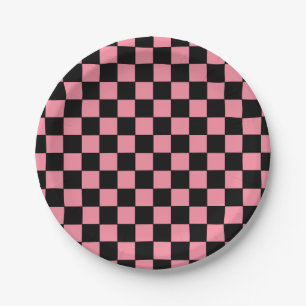Assiettes En Carton Pink et black
