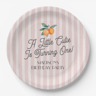 Assiettes En Carton Pink Little Cutie Pastel Citrus Anniversaire