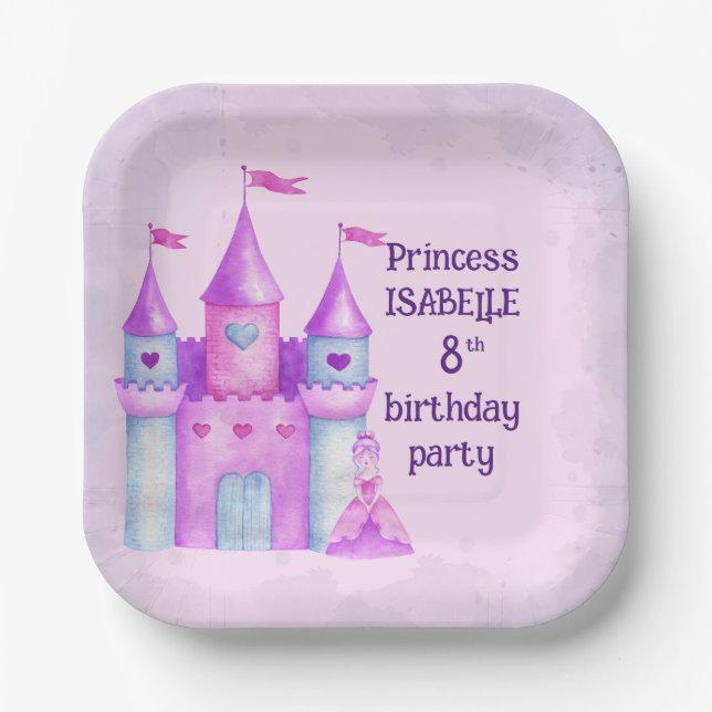 Assiettes En Carton Pink Magic Fairytale Castle Princess Party (Recto)