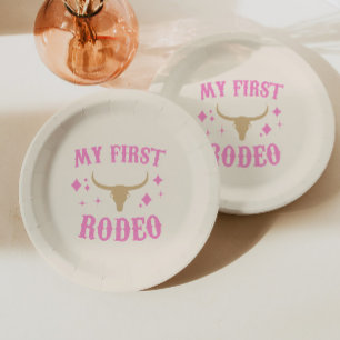 Assiettes En Carton Pink My First Rodeo Cowgirl 1er Anniversaire