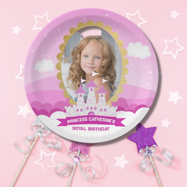 Assiettes En Carton Pink Royal Princess Castle Girl Anniversaire (Créateur téléchargé)