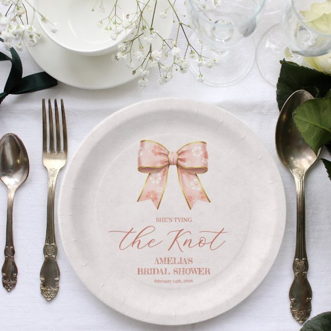 Assiettes En Carton Pink Sakura Ribbon – Japanese-Inspired (Créateur téléchargé)