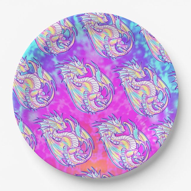 Assiettes En Carton Pink Scribble mignonne Girone Dragon Wyvern Inugam (Devant)