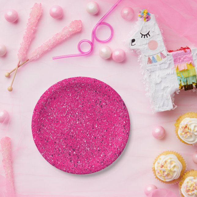 Assiettes En Carton Pink Sparkings Terrazzo Imprimer (Fête)