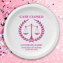 Assiettes En Carton Pink Sparkle Aesthétique Law School Graduation Par