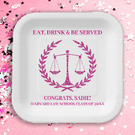 Assiettes En Carton Pink Sparkle Aesthétique Law School Graduation Par