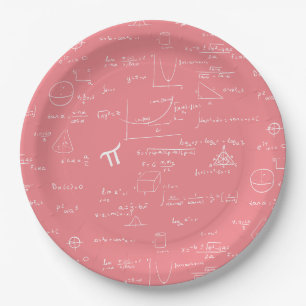 Assiettes En Carton Pink White Math Equations Graphics Graduation