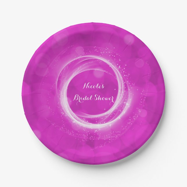 Assiettes En Carton Pink & White Sparkle Cinderella N'importe quelle f (Devant)