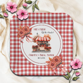 Assiettes En Carton Pique-nique champêtre en vichy pour la mariée 
