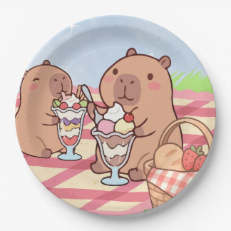 Assiettes En Carton Pique-nique d'anniversaire de capybara 