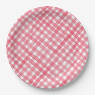 Assiettes En Carton Pique-nique d'aquarelle rouge