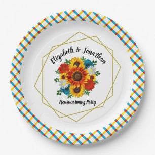 Assiettes En Carton Pique-nique d'été Fleur géométrique
