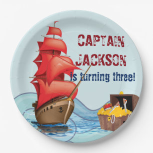 Assiettes En Carton Pirate Anniversaire Fête Bande de bateau