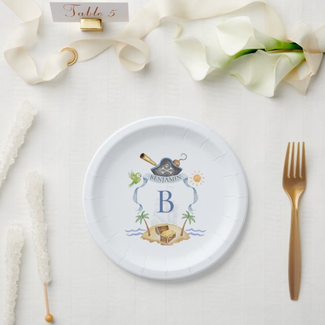 Assiettes En Carton Pirate Crest (Mariage)