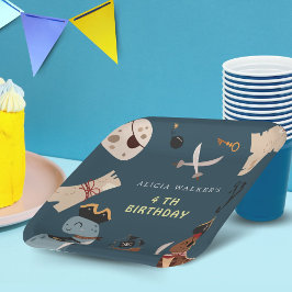Assiettes En Carton Pirate Dinosaur fête Animaux Anniversaire de enfan