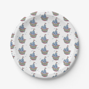 Assiettes En Carton Pirate Ship Joyeux Anniversaire