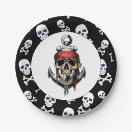 Assiettes En Carton Pirate thème fête nautique adulte