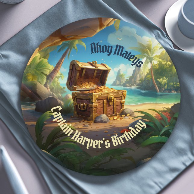 Assiettes En Carton Pirate Treasure & Paradise Island Adventure (Créateur téléchargé)
