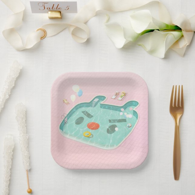 Assiettes En Carton Piscine (Mariage)