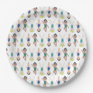 Assiettes En Carton Piscine synchronisée Synchro Piscine Filles
