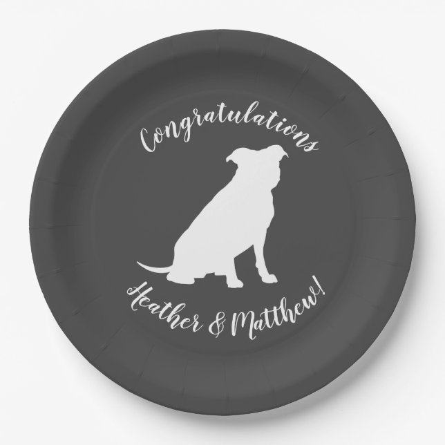 Assiettes En Carton Pit Bull Chien Baby Pitbull Douche Genre Neutre (Devant)