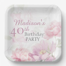 Pivoine aquarelle rose pâle 40e anniversaire
