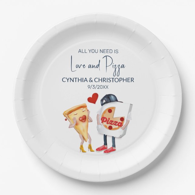 Assiettes En Carton Pizza Funny (Devant)