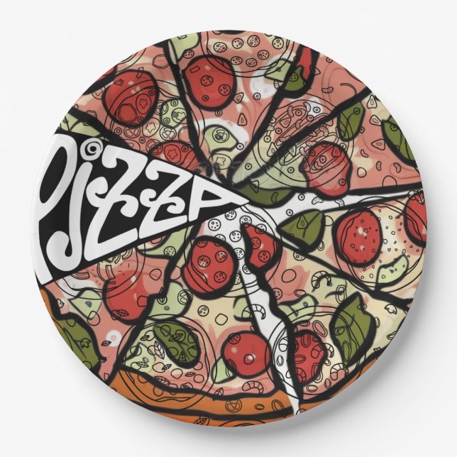 Assiettes En Carton Pizza Pie (Devant)