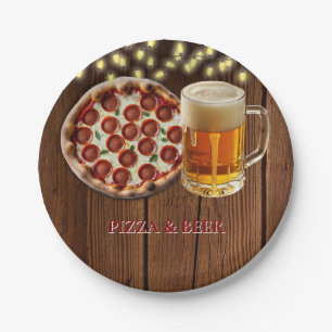 Assiettes En Carton Pizza rustique & Baby shower de bière