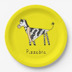 Assiettes En Carton Pizza Zebra migna Enfants Animal