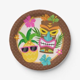 Assiettes En Carton Plage d'été tropicale Luau Anniversaire