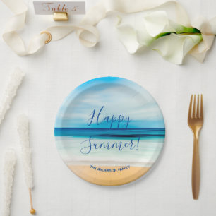 Assiettes En Carton Plage mer mer d'été