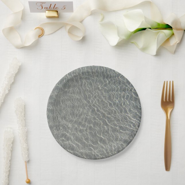Assiettes En Carton Plage Océan Eau Ondes & Sable (Mariage)