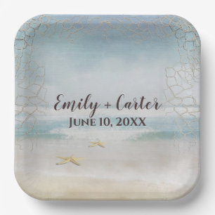 Assiettes En Carton Plage Océan mariage Avec Starfish