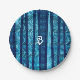 Assiettes En Carton Plage Rétro Vagues Vintage Anniversaire Plaques de