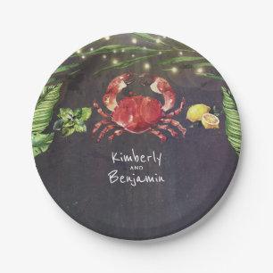 Assiettes En Carton Plage tropicale de crabe
