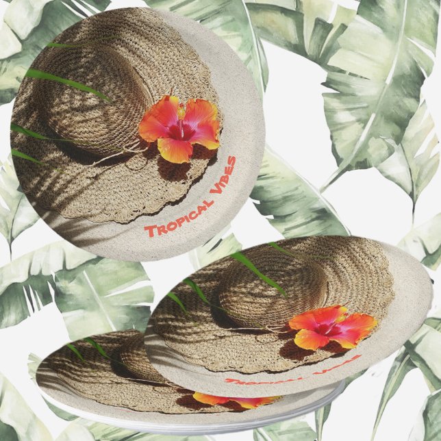 Assiettes En Carton Plage tropicale Vibes Hibiscus Floral (Créateur téléchargé)